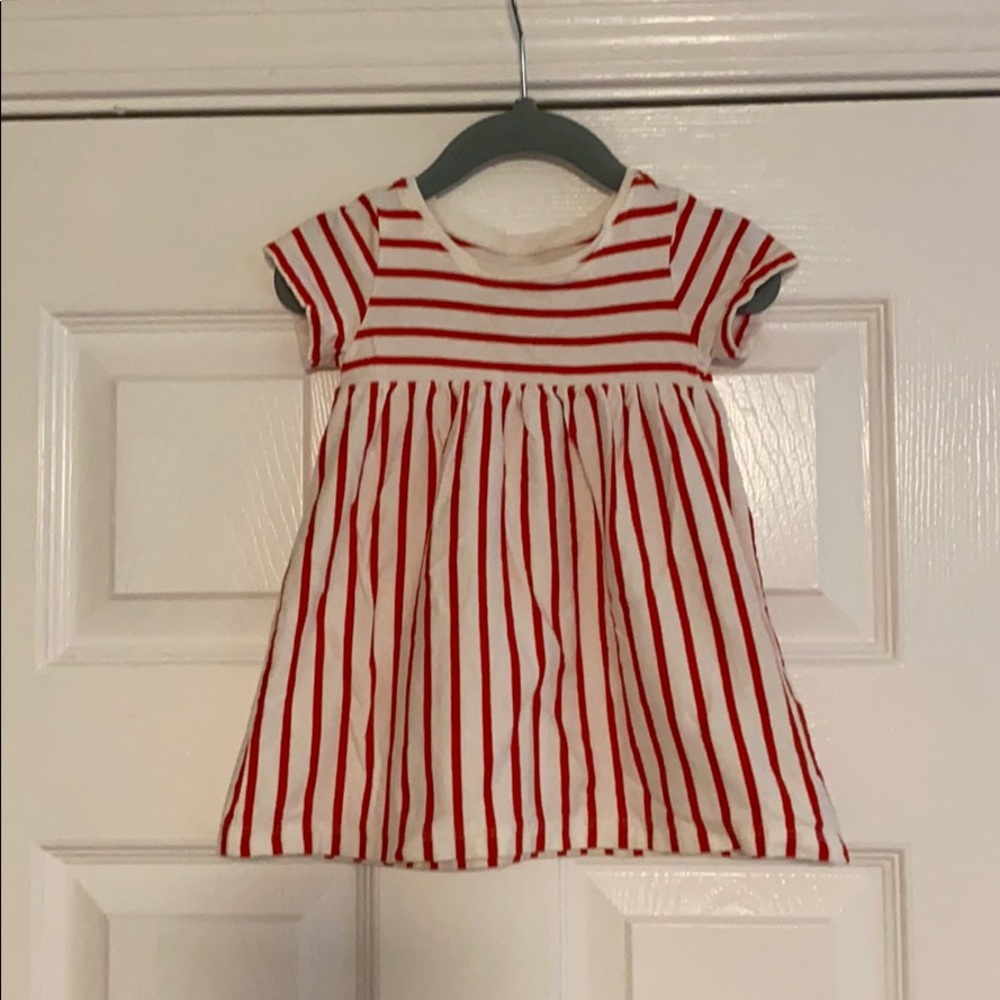 Red white stripe Old Navy T-shirt dress 3-6
